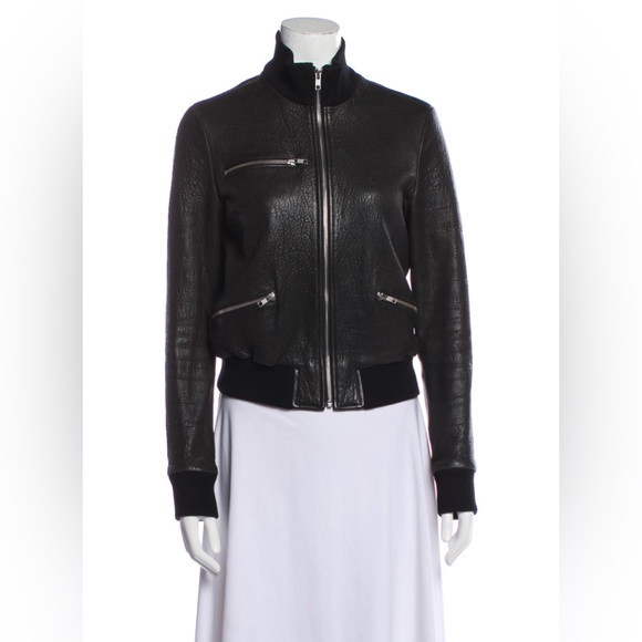 🖤 A.L.C. Black Leather Bomber jacket size 4